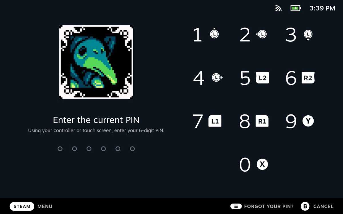 Steam Deck lock screen