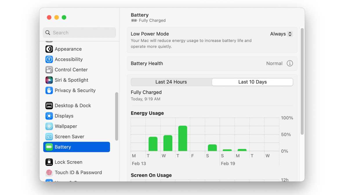 ventura low power mode always