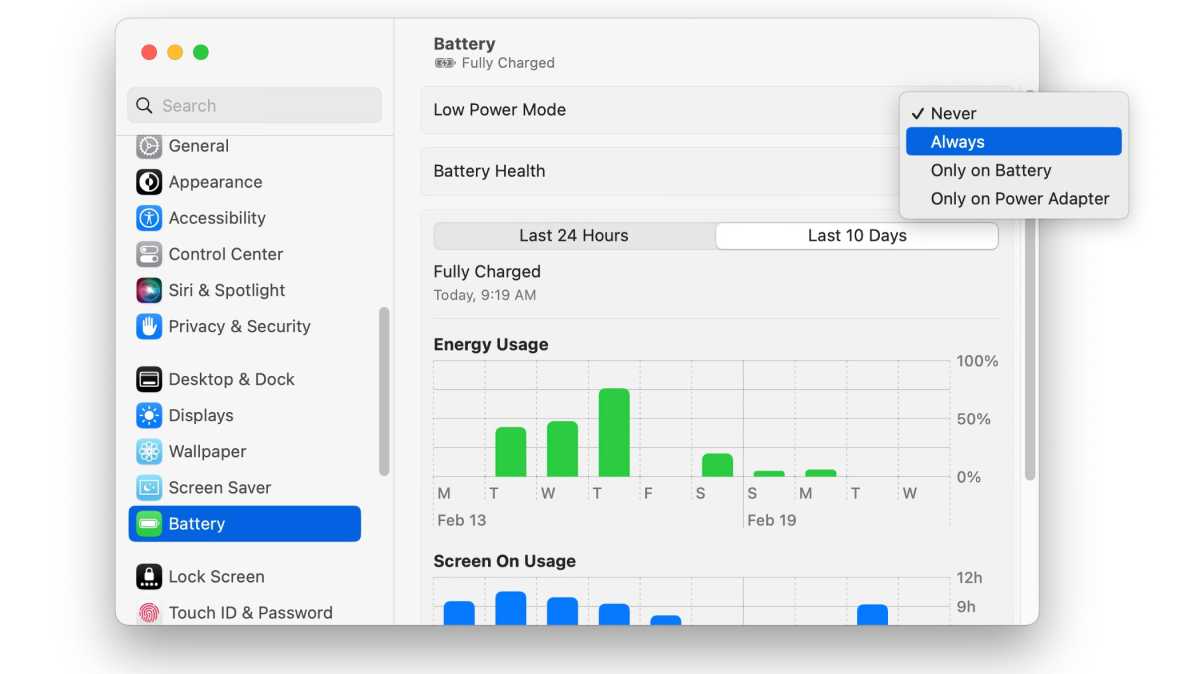 ventura low power mode