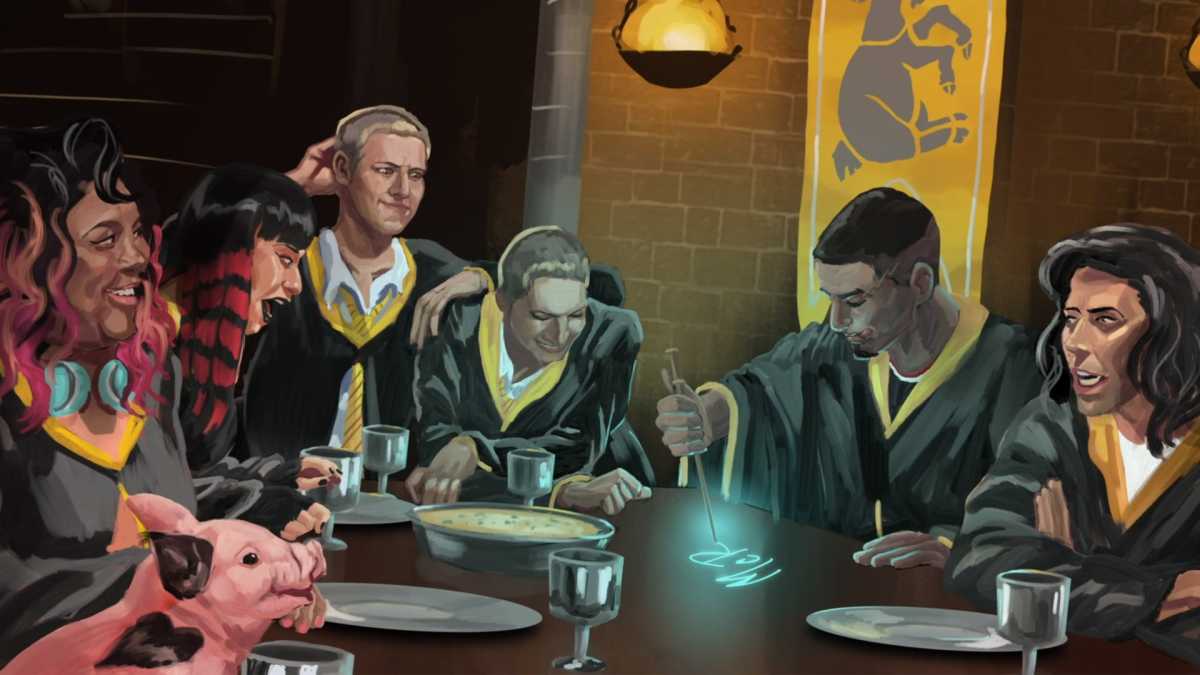 Misfits and magic illustration: Jammer orders a McRib from a magic table