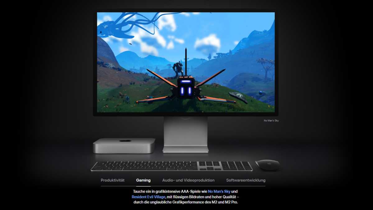 No Man's Sky Marketing auf der Produktseite des Mac Mini