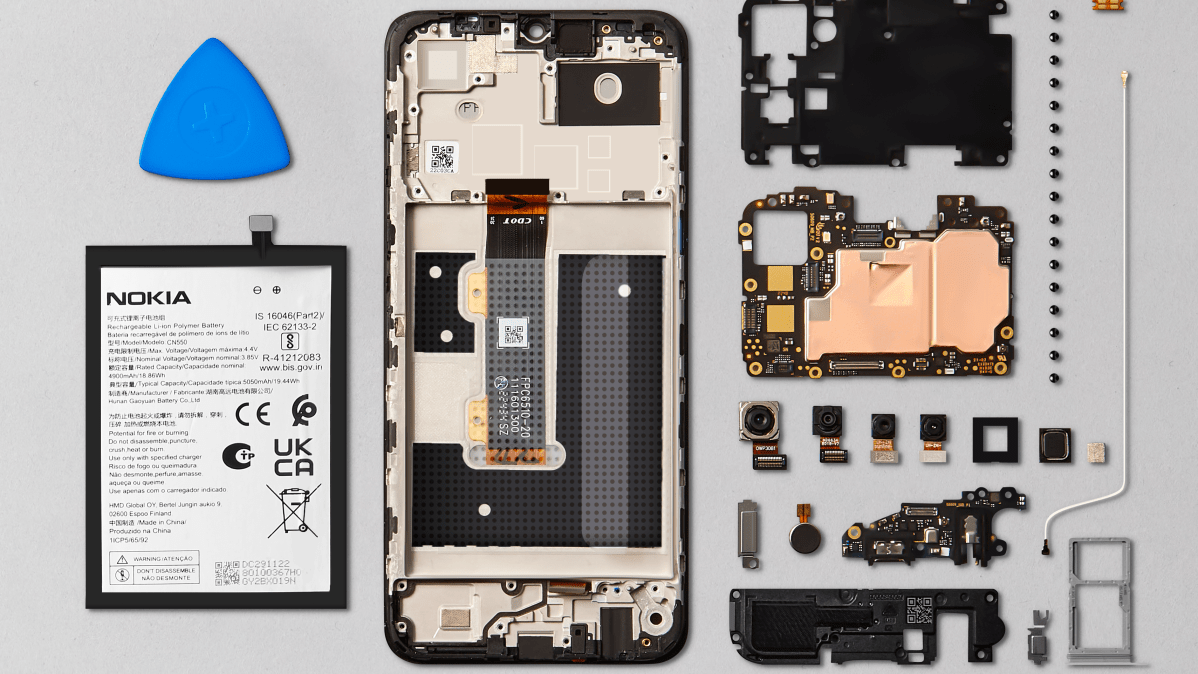 Nokia G22 with parts disassembled 