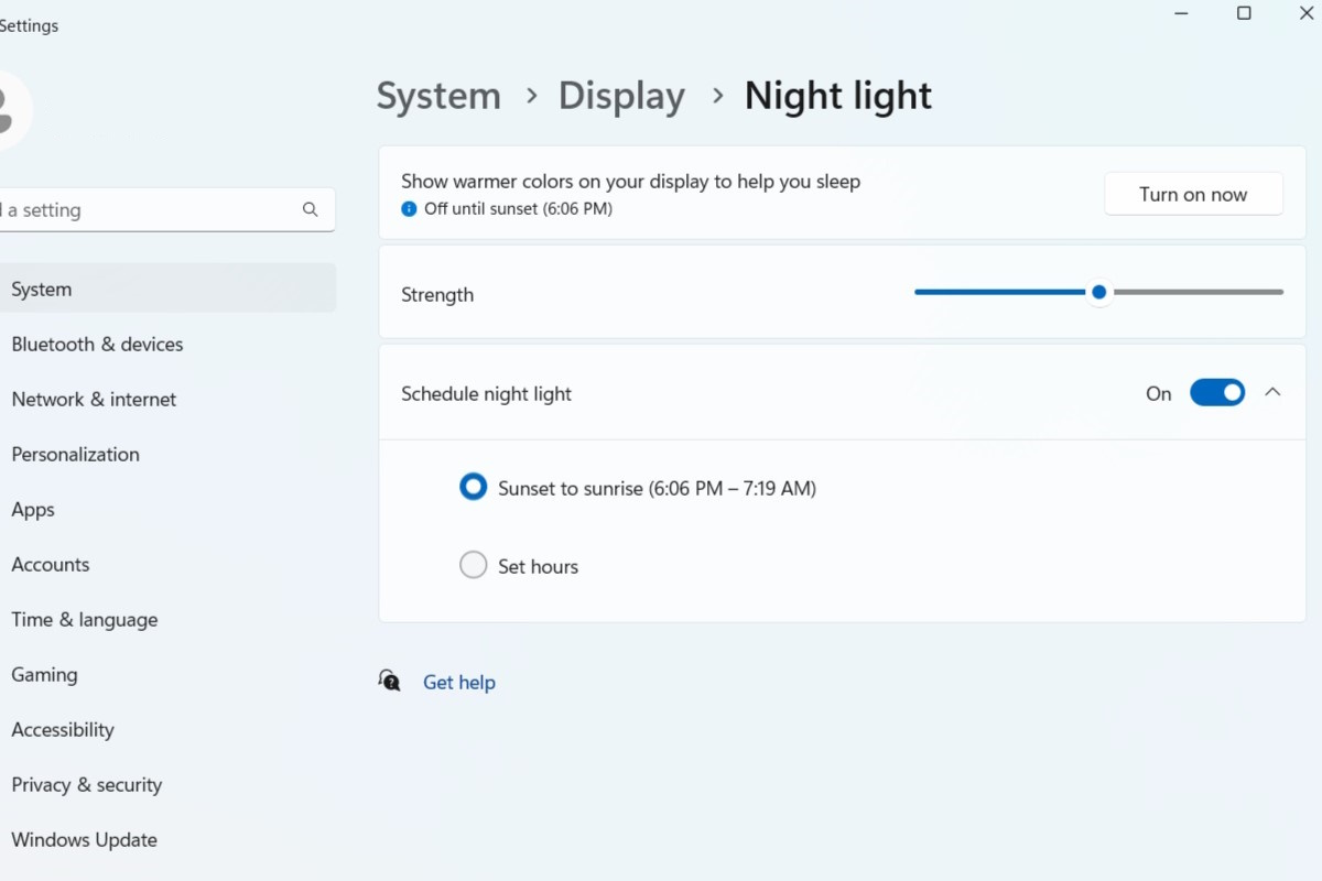 Click the harrow to change the strength of the blocker or set it to switch on a schedule.