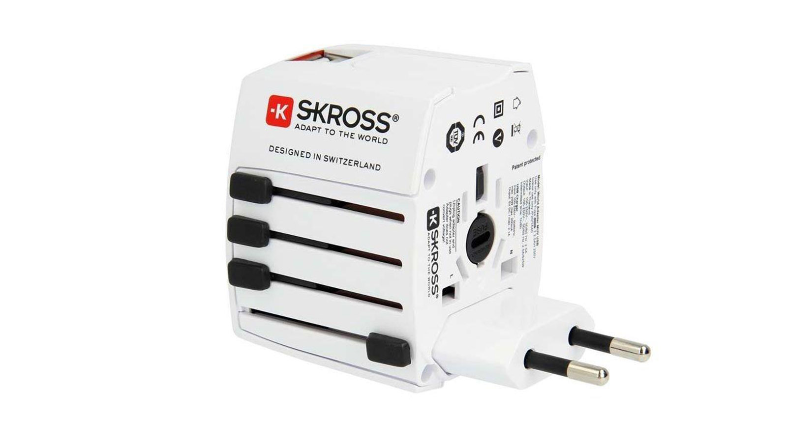 Skross World Travel Adapter MUV USB - Best for two-pin compatibility