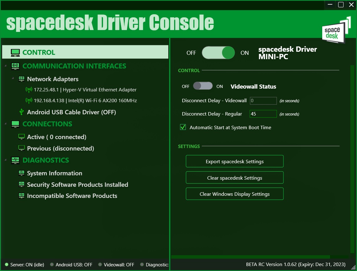 Spacedesk Driver Console