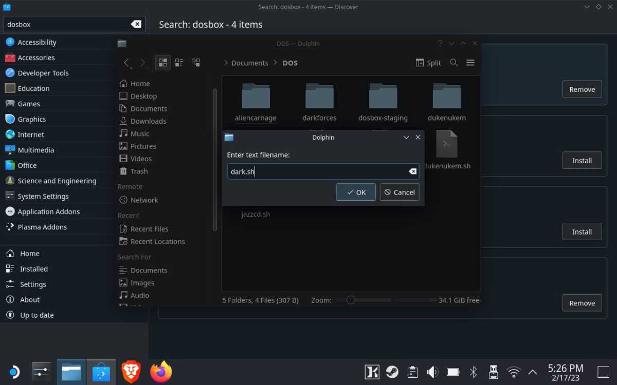 Create a .sh file in Steam Deck Desktop mode
