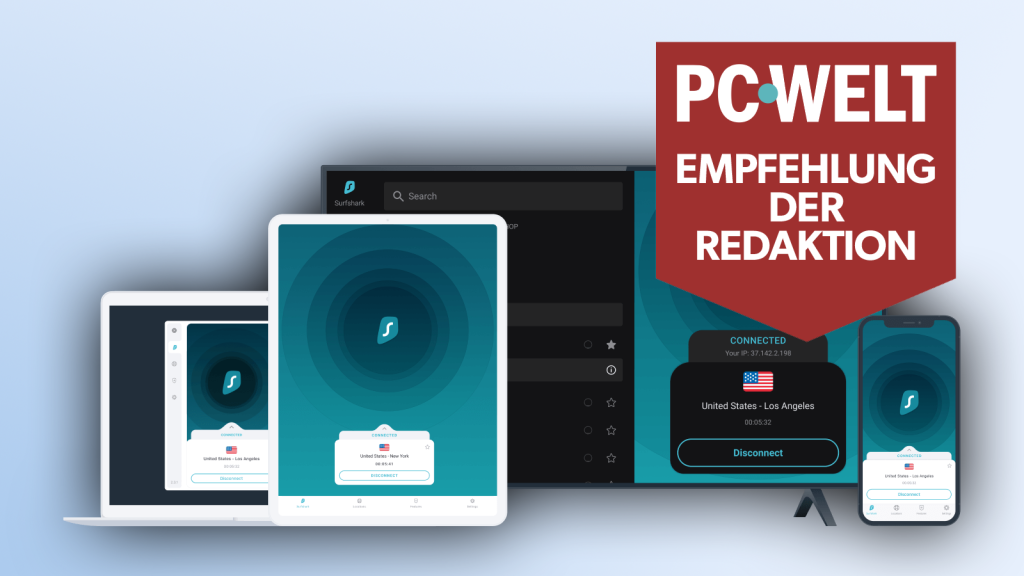 Image: Surfshark im Test: Mehr Sicherheit bietet kein anderer VPN-Anbieter