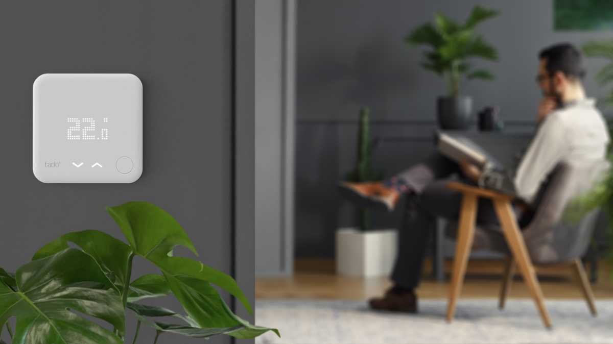 Tado V3+ smart thermostat on a wall