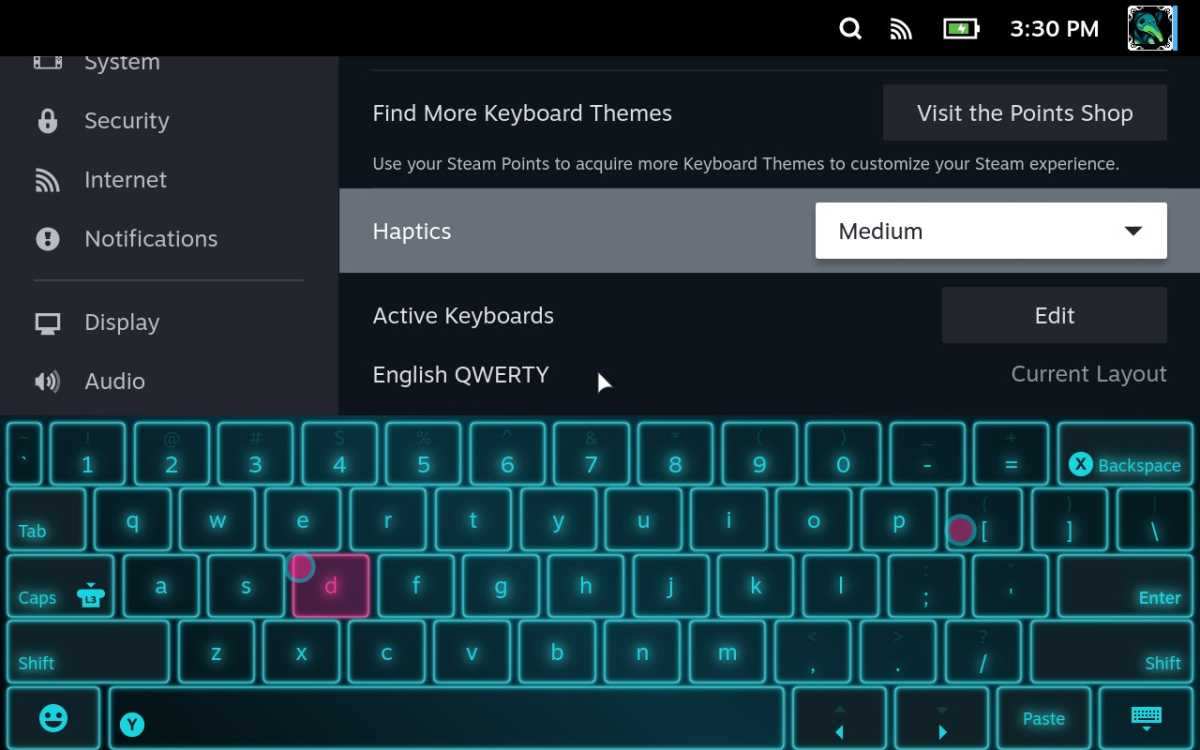 Touchpad typing on Steam Deck