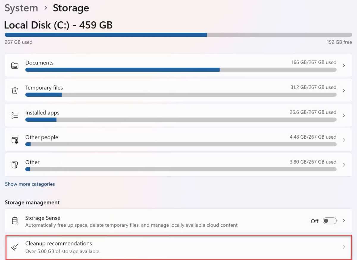 Windows 11 free up storage screenshots