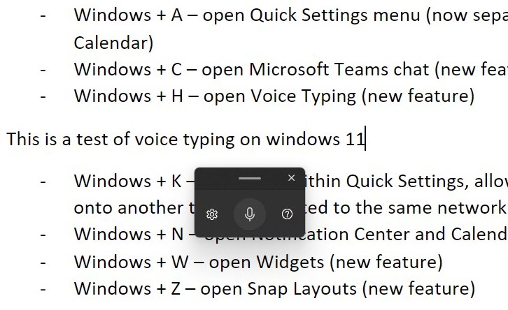 Windows 11 Keyboard Shortcuts Screenshots