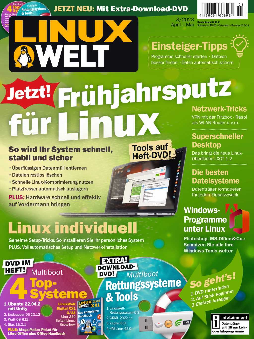 Image: LinuxWelt 3/2023 am Kiosk: FrÃ¼hjahrsputz fÃ¼r Linux