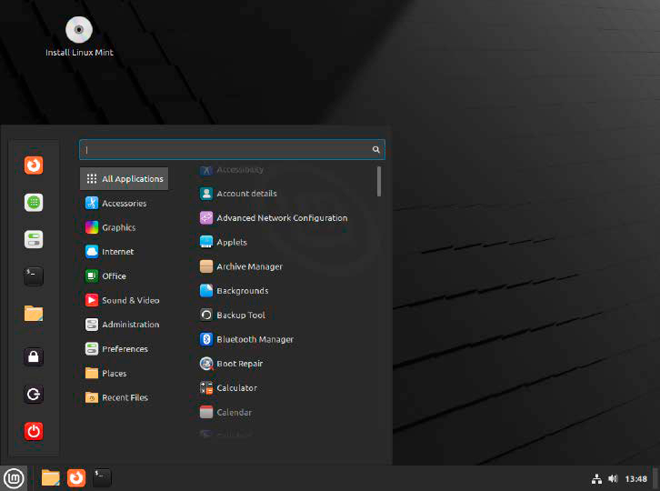 Livesystem: Ohne Veränderungen am PC starten Sie Linux Mint zum Ausprobieren oder für bestimmte Aufgaben.
