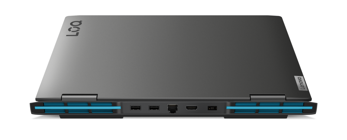 Lenovo LOQ laptop from rear