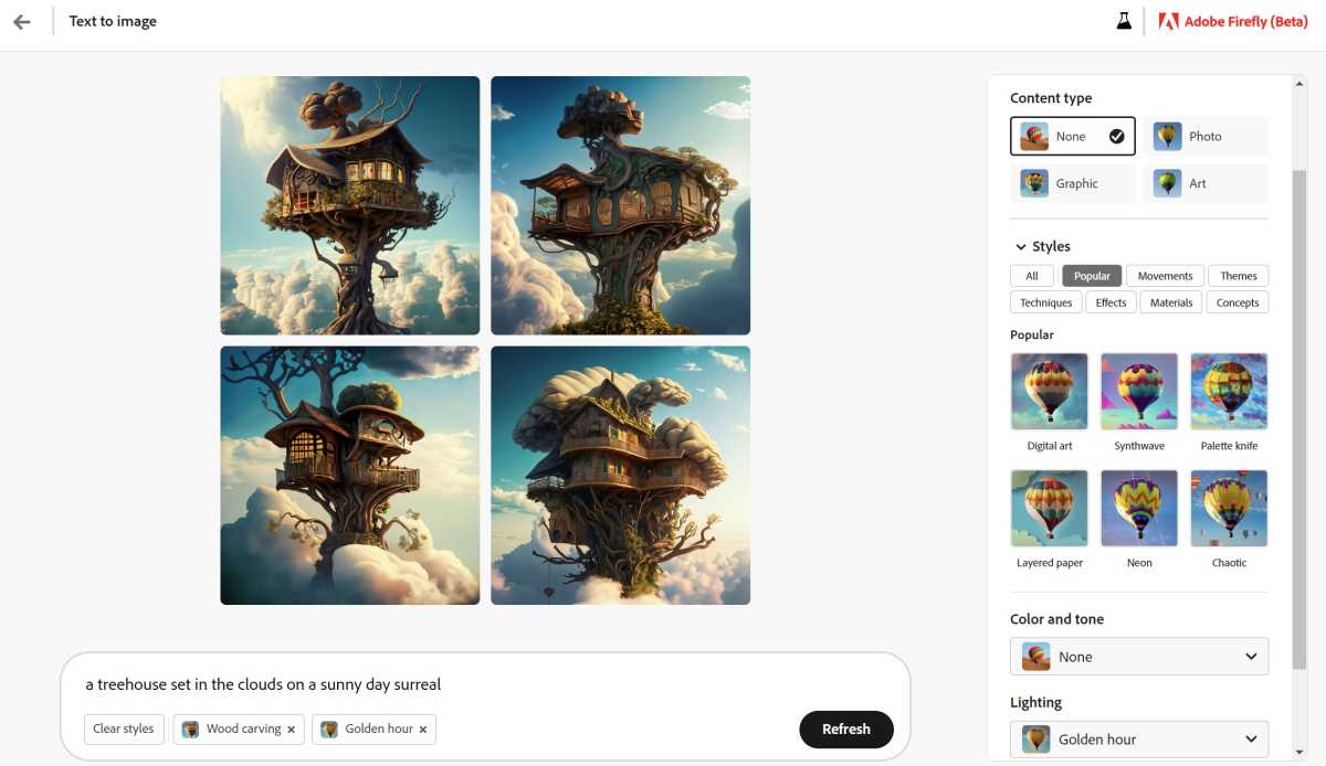 best AI art generators Adobe Firefly treehouse