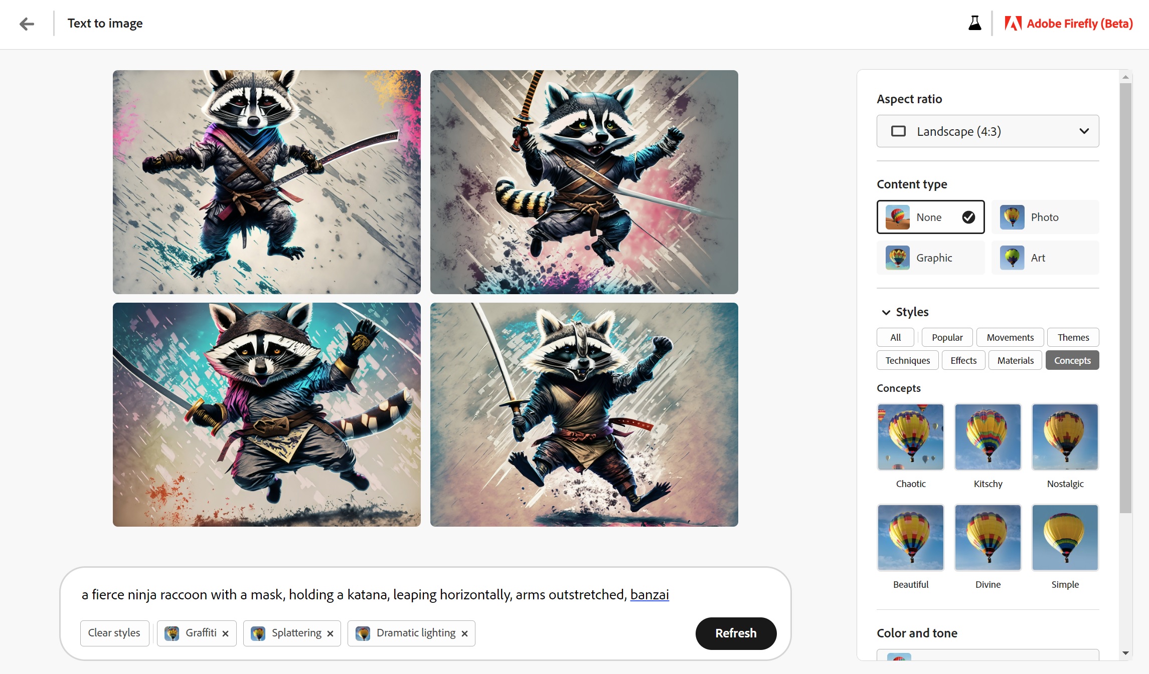 AI art Adobe Firefly raccoon