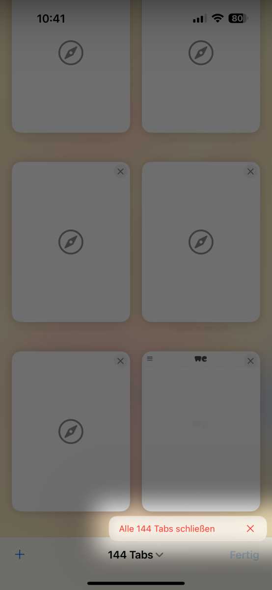 Alle Safari-Tabs schließen