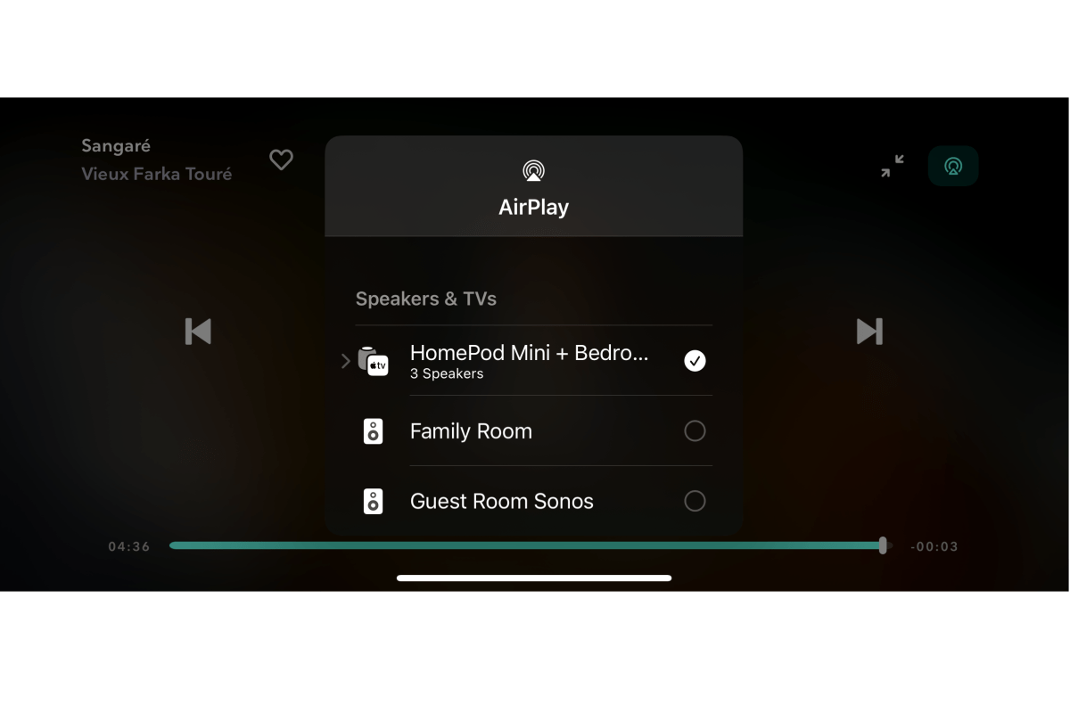 Tidal playing to multiple speakers via AirPlay 2