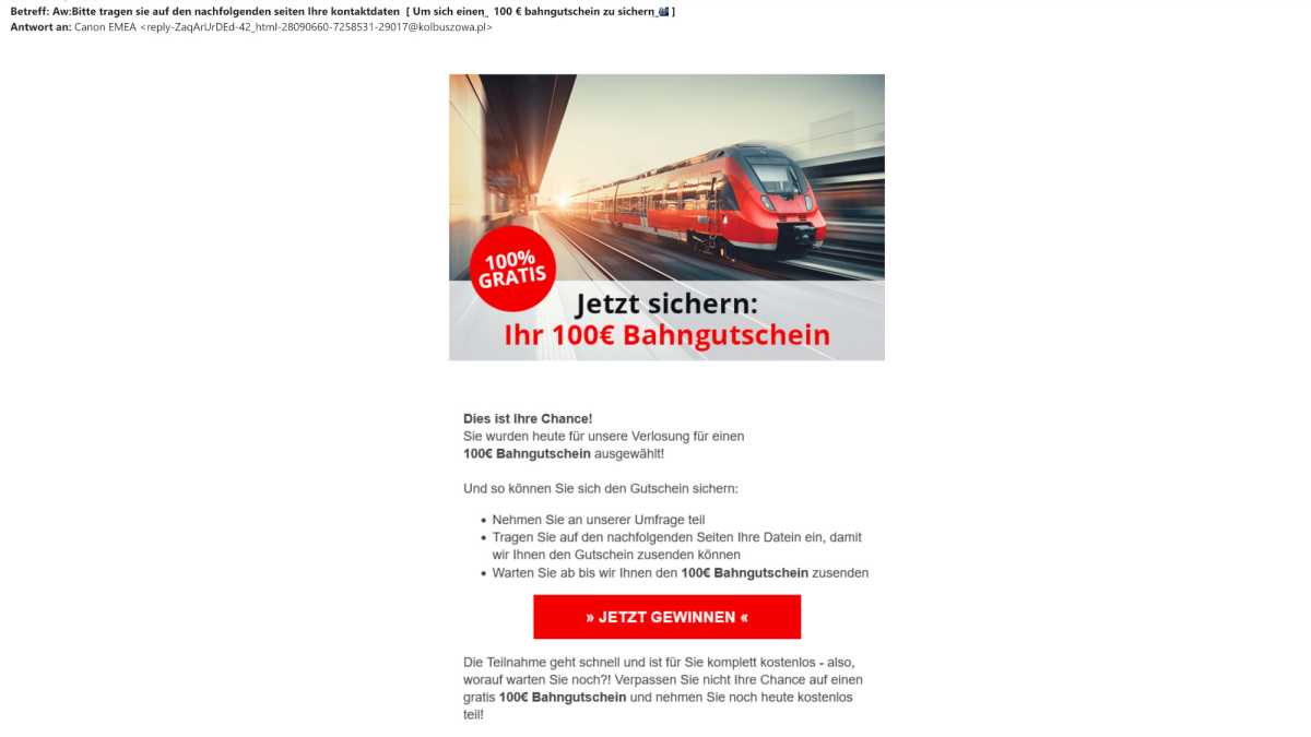 BahnPhishing-Mail