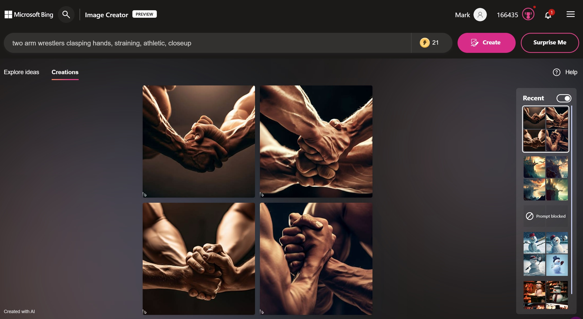 Bing Image Creator hands