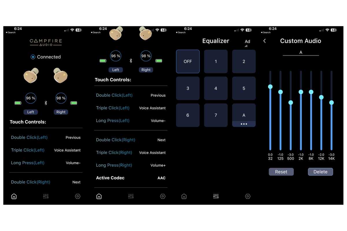 Captures d'écran de l'application Campfire Audio