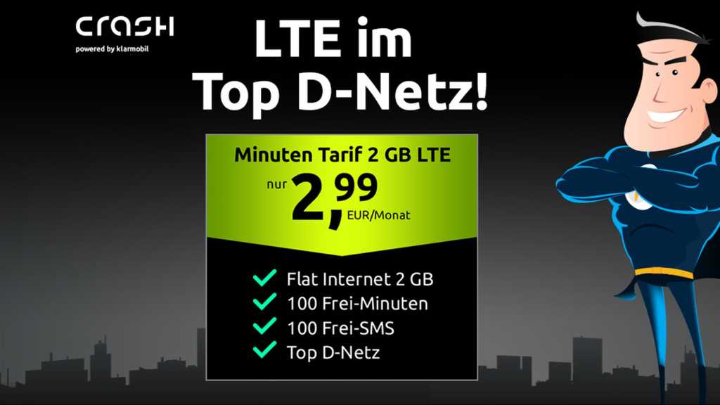 Image: Top-Deal: Crash-Tarif im Vodafone-Netz fÃ¼r 2,99 statt 9,99 Euro im Monat