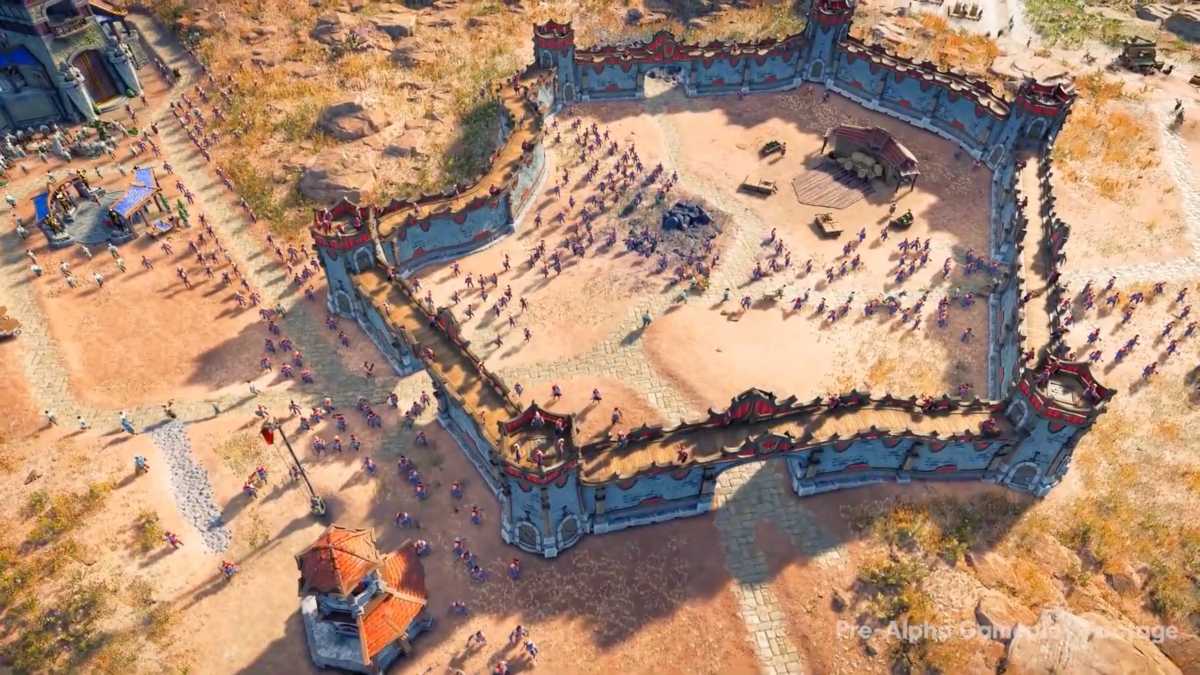 Wollte Ubisoft die Age-of-Empires-Zielgruppe ansprechen? Volker Wertichs Siedler hatte zwar viel mehr Militärgebäude, etwa Festungen und für Bogenschützen begehbare Mauern, hätte sich aber nicht wie ein RTS gespielt. Wir hätten nicht einzelne Einheiten, sondern Verbände bewegt.