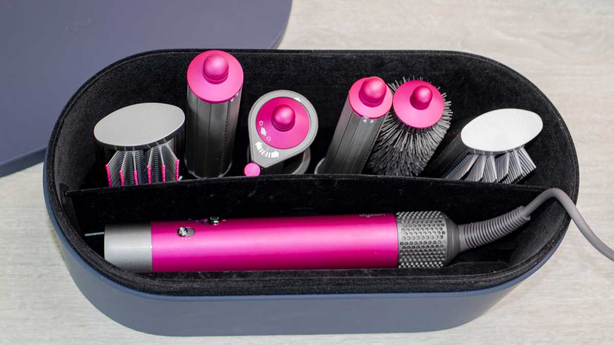 Dyson Airwrap with all seven attachments and case