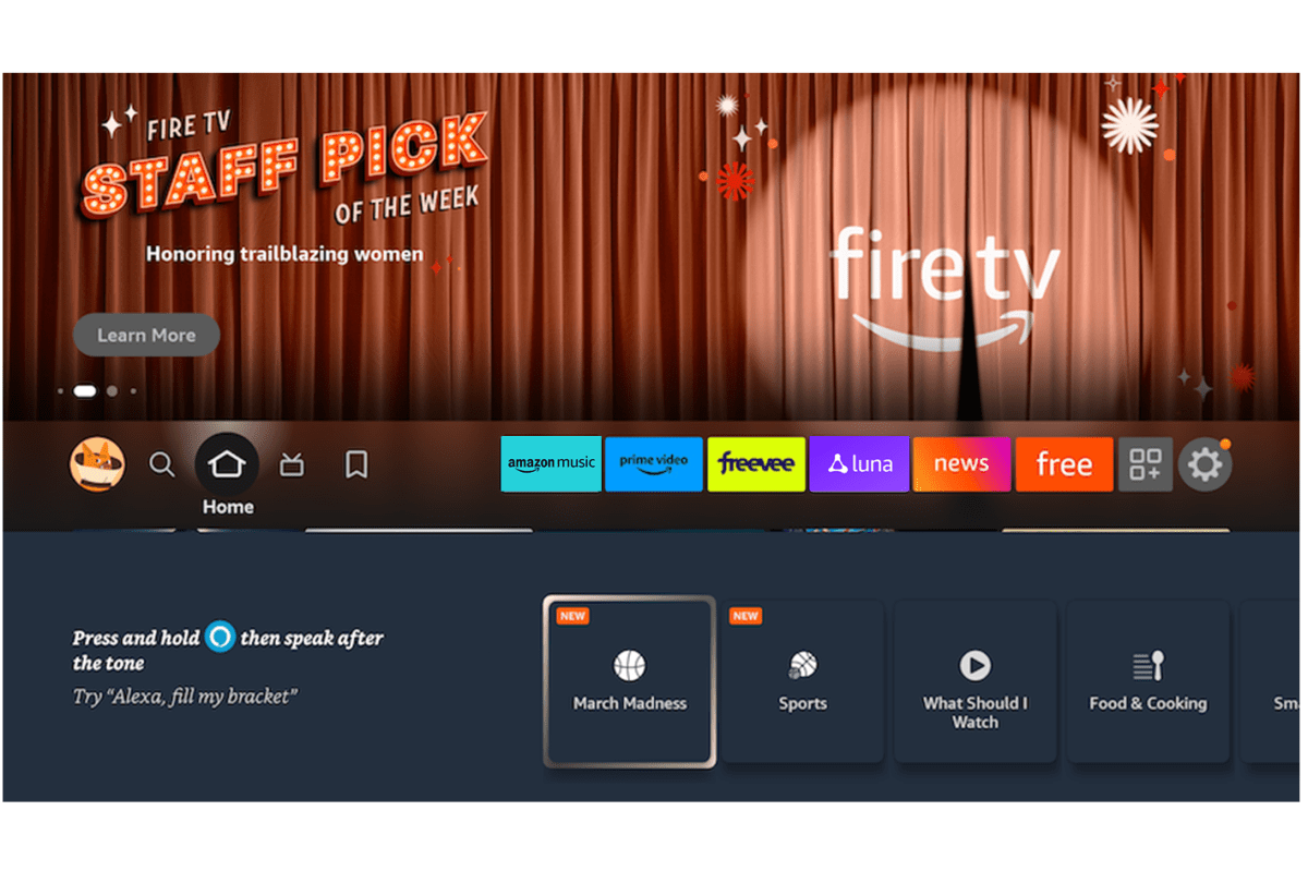 Amazon Fire TV March Madness bracket feature