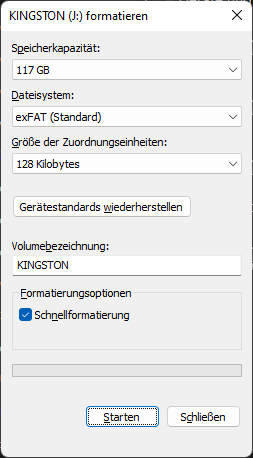 USB-Stick formatieren