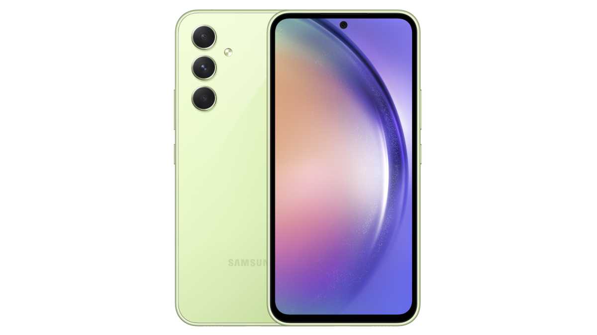Samsung Galaxy A54 5G Lime Front und Rückseite