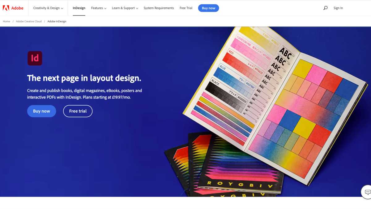 Start a free trial of InDesign