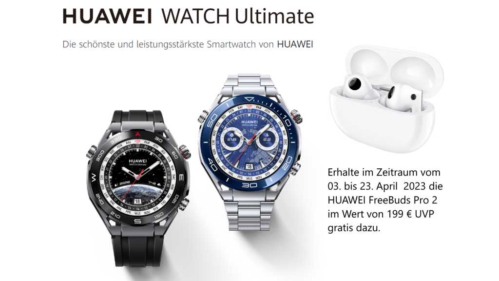 Image: Huawei Watch Ultimate: Zur EinfÃ¼hrung erhalten Sie Freebuds Pro 2 im Wert von 199 Euro gratis dazu
