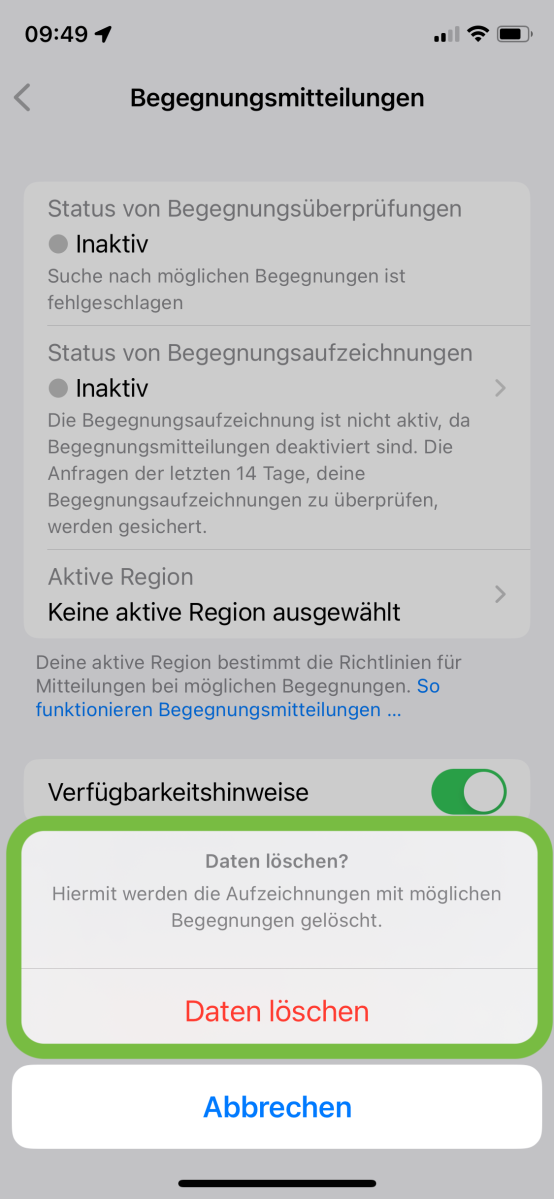 Bestätigung der Löschung