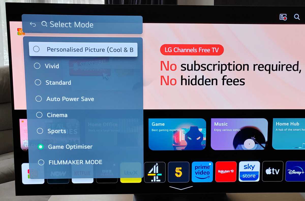 LG G3 OLED picture menu