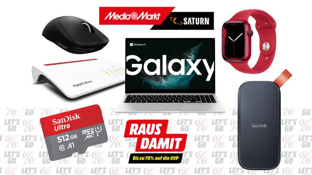 Image: Media Markt: Bis zu 70 % Rabatt fÃ¼r Speicherkarten, SSDs, Fritz-GerÃ¤te, Apple Watch etc.