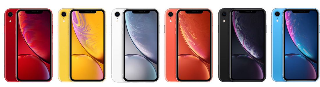 iPhone XR in sechs Farbvarianten