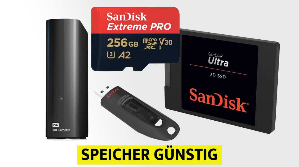 Image: SSD, Festplatte und mehr: Speicher von WD & Sandisk bei Amazon zu gÃ¼nstigen Aktionspreisen