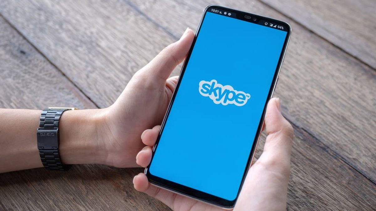 Skype Logo auf Smartphone