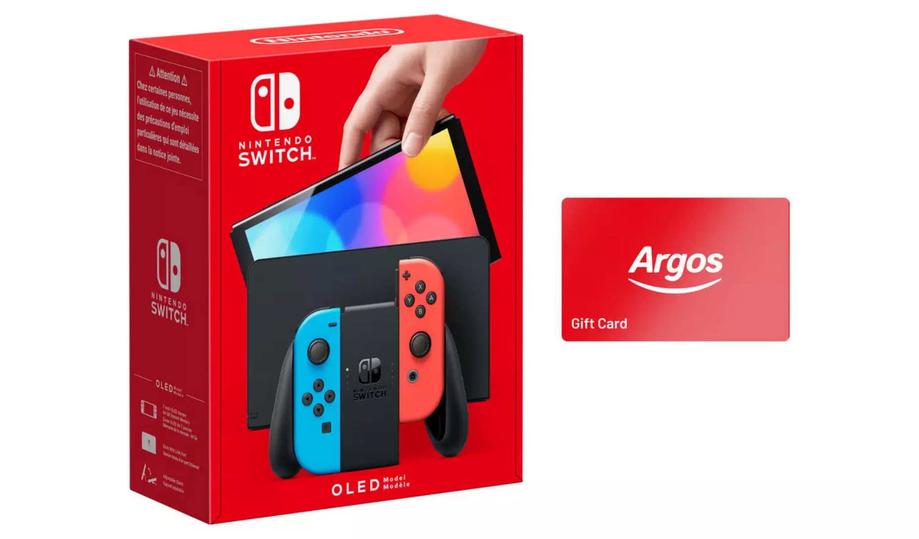 Nintendo Switch OLED с бесплатной подарочной картой Argos