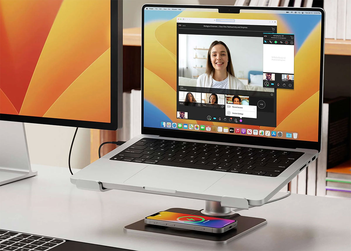 Twelve South HiRise Pro für Macbook – Bester Macbook-Ständer für drahtloses Laden des iPhones
