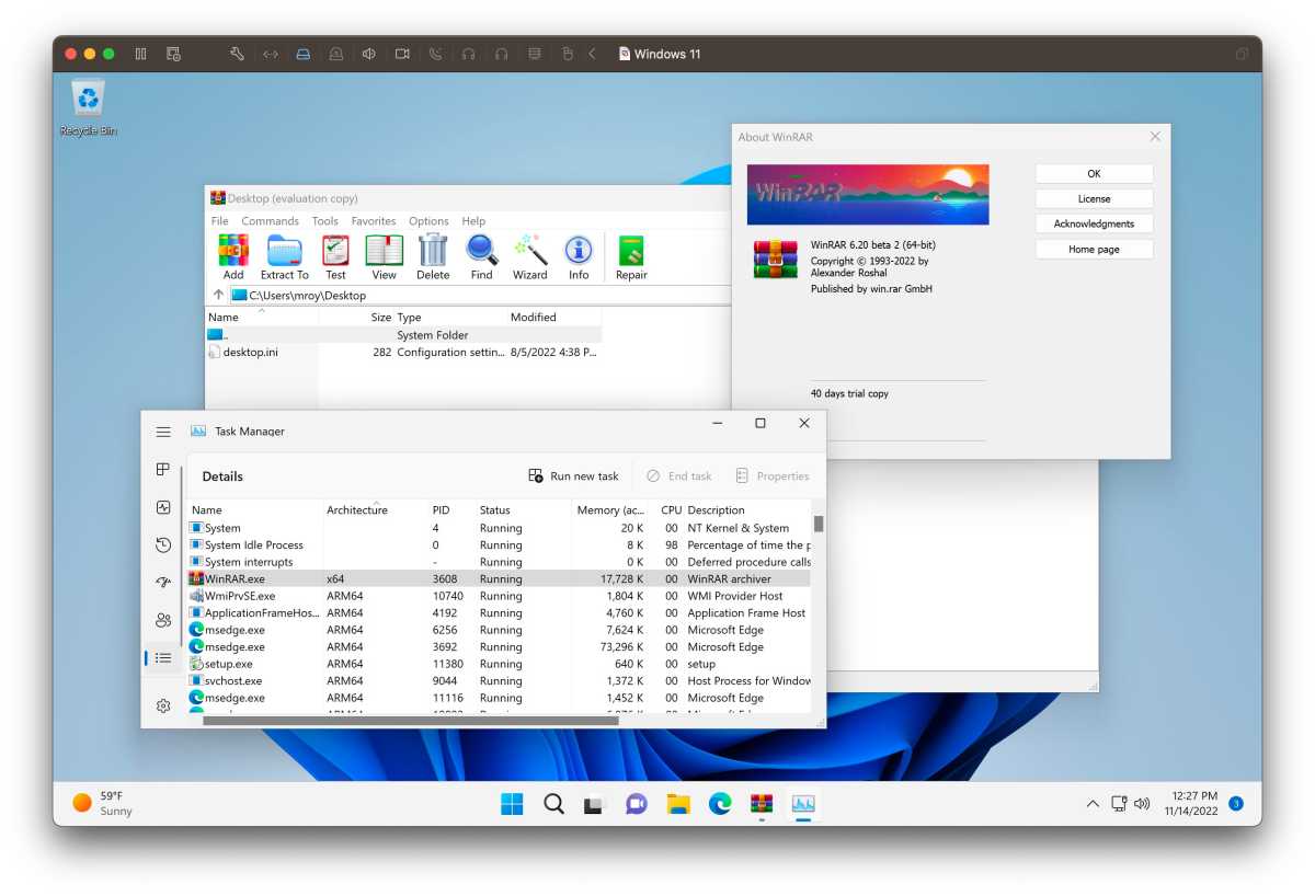 Ventanas de Windows 11 en Mac usando VMware