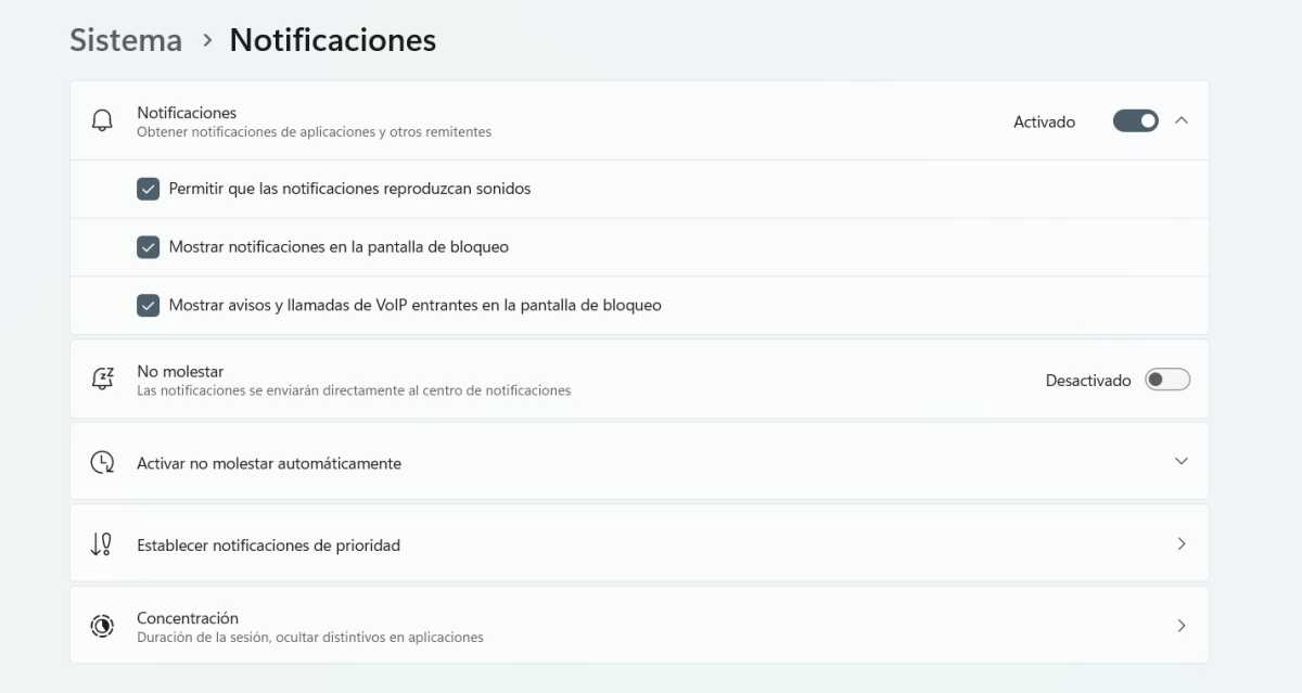 Windows 11 notificaciones