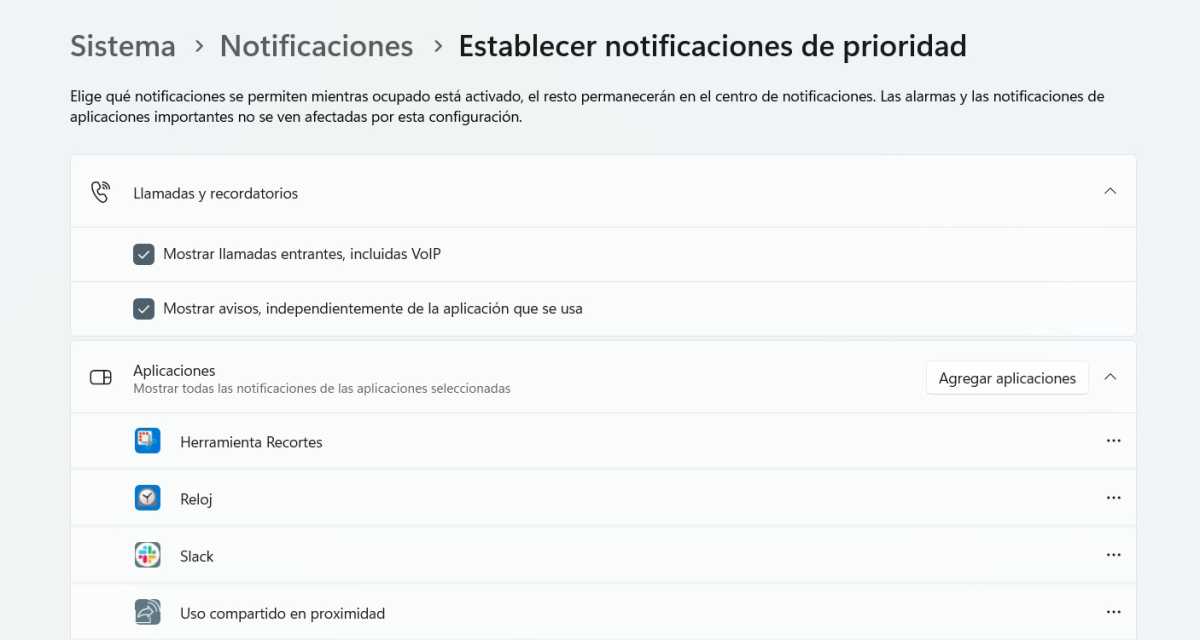 Windows 11 notificaciones de prioridad