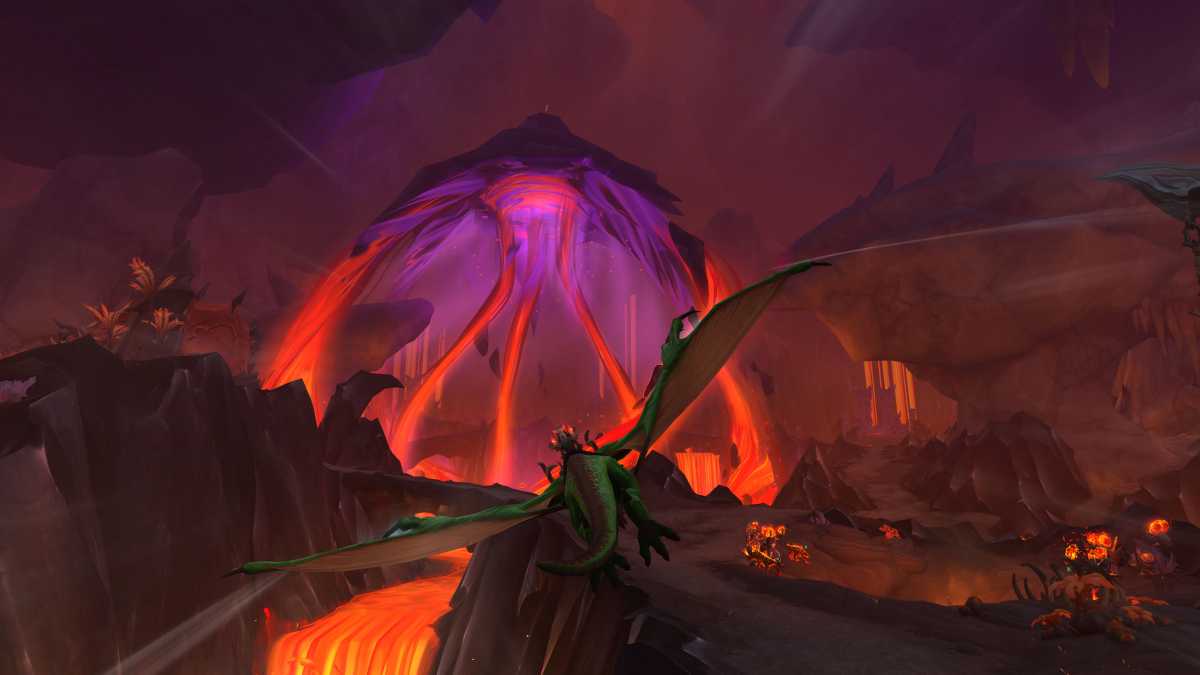 Blizzard hat schon sehr früh angefangen, mit dem Drachenreiten zu experimentieren, welches uns in den Zara Caverns in die Tiefe von Höhlen führt, die flugtechnisch ganz neue Skills erfordern.