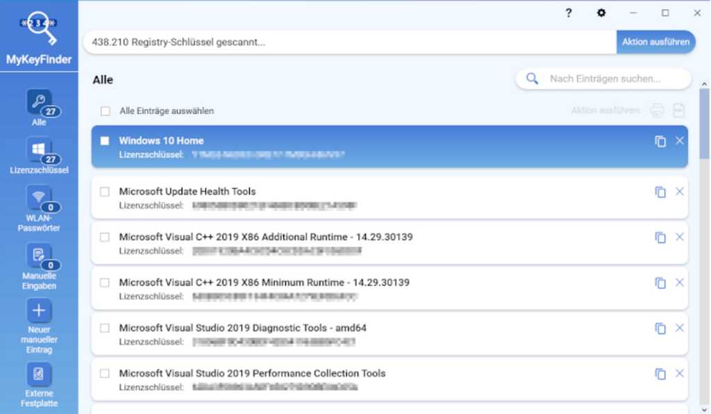 Image: Abelssoft MyKeyFinder
