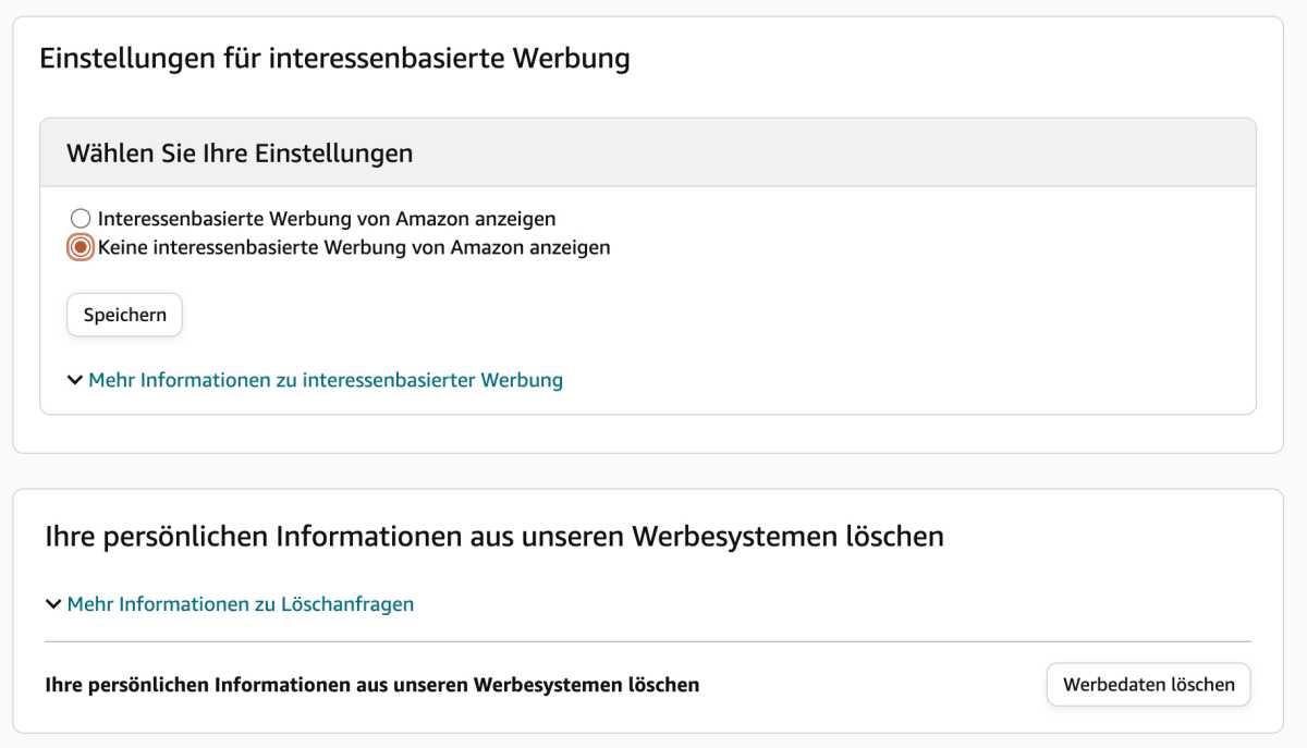 Amazon Einstellungen Werbung