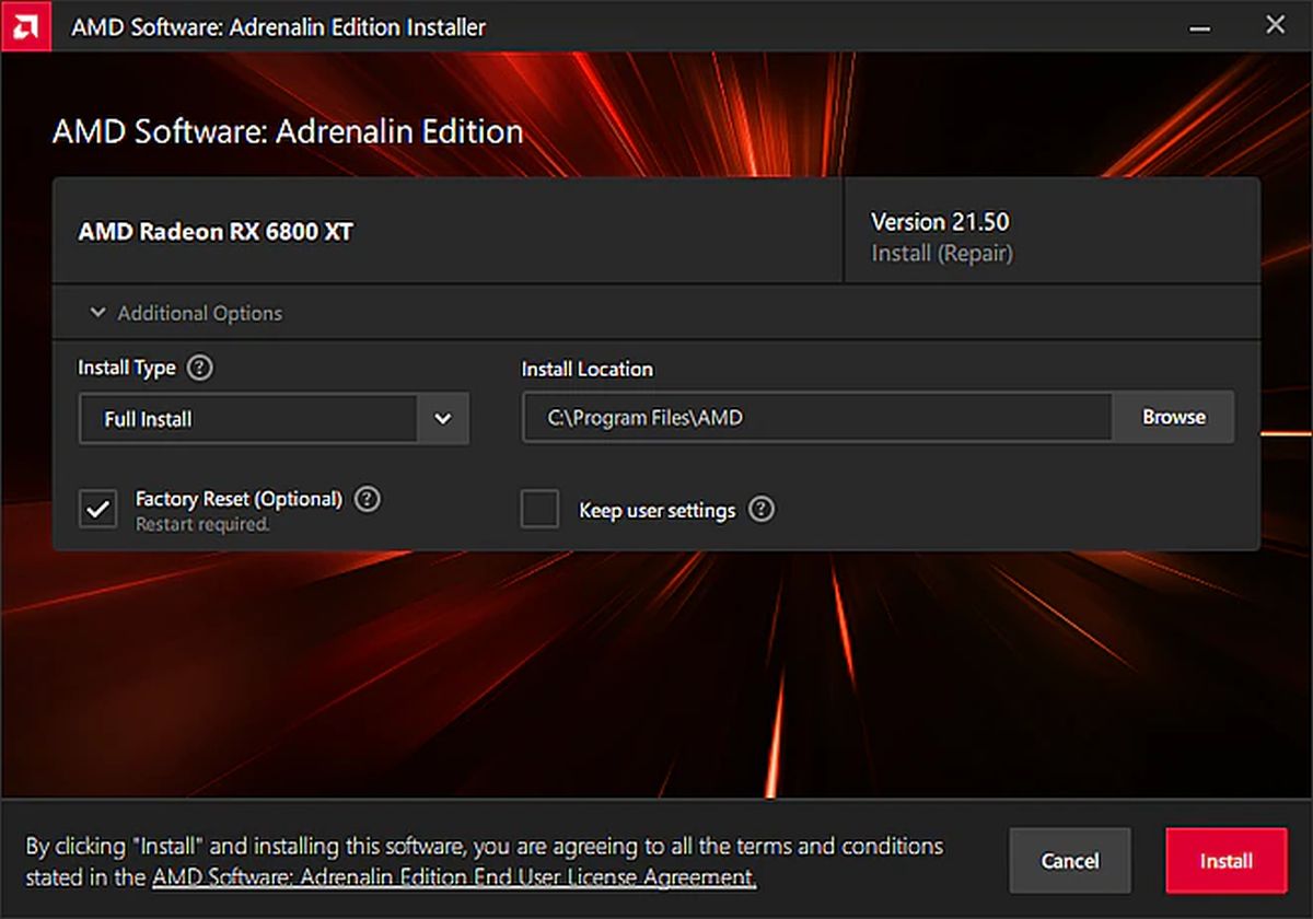 AMD Adrenalin Software install