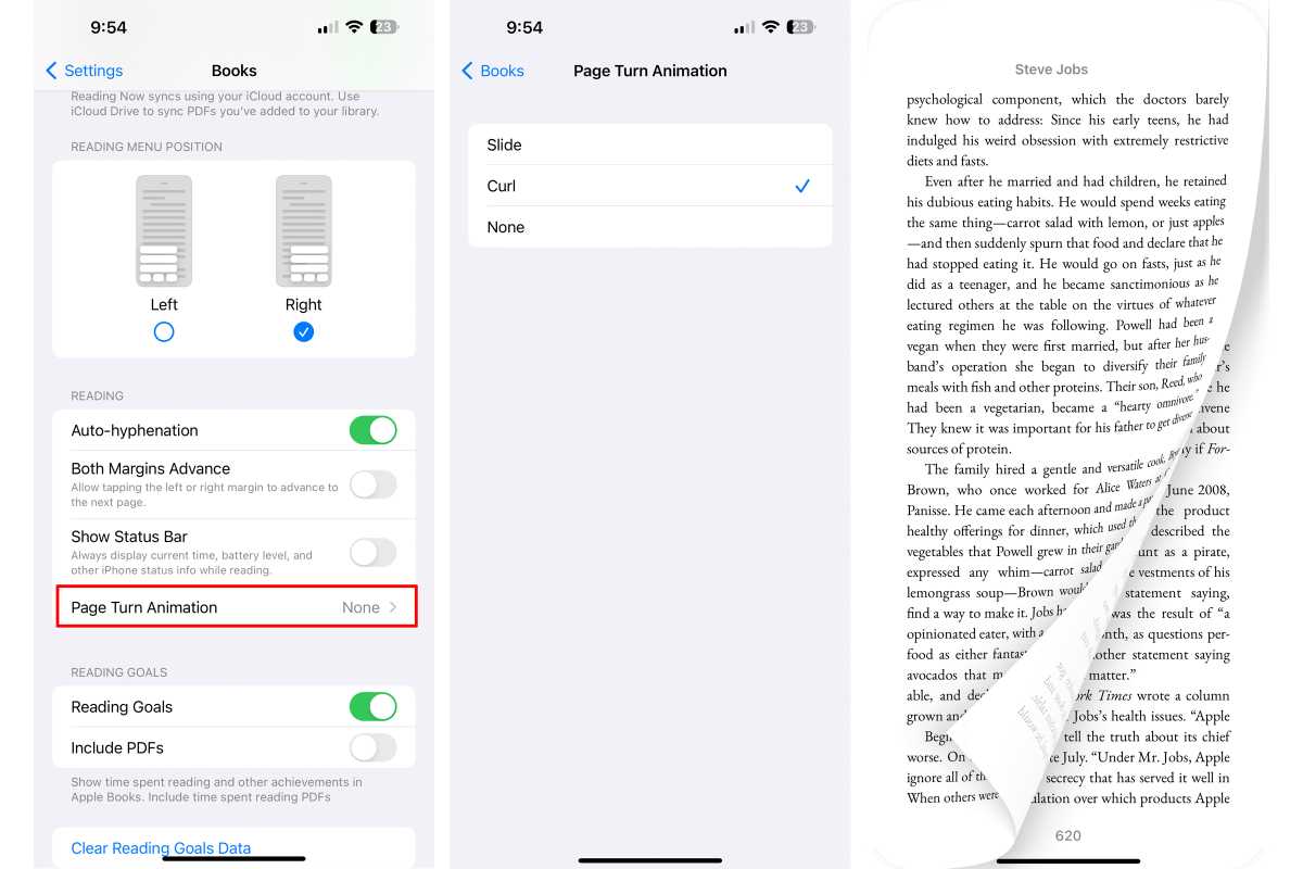 iOS 16.4 page animation settings