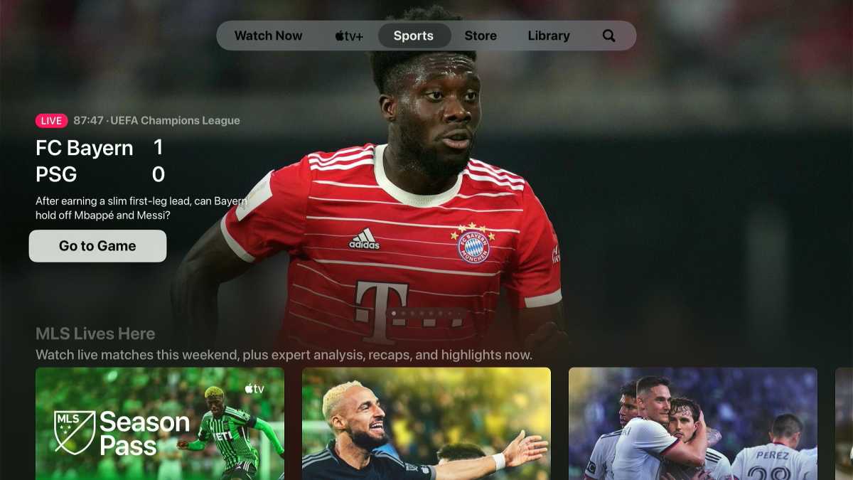 Apple TV app Sports tab